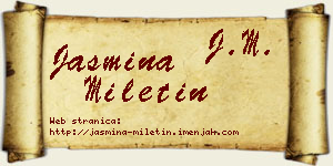 Jasmina Miletin vizit kartica